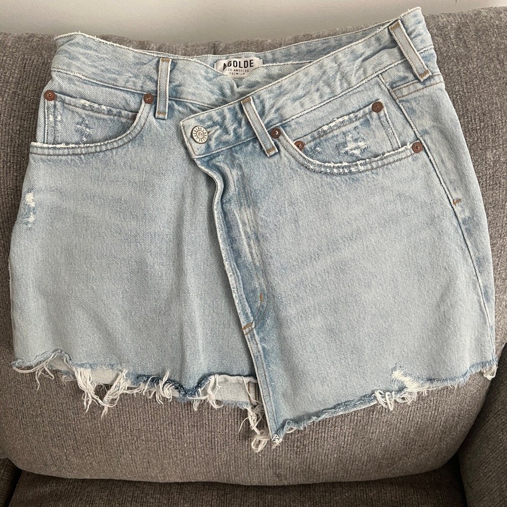 Agolde Light Blue Denim Skirt